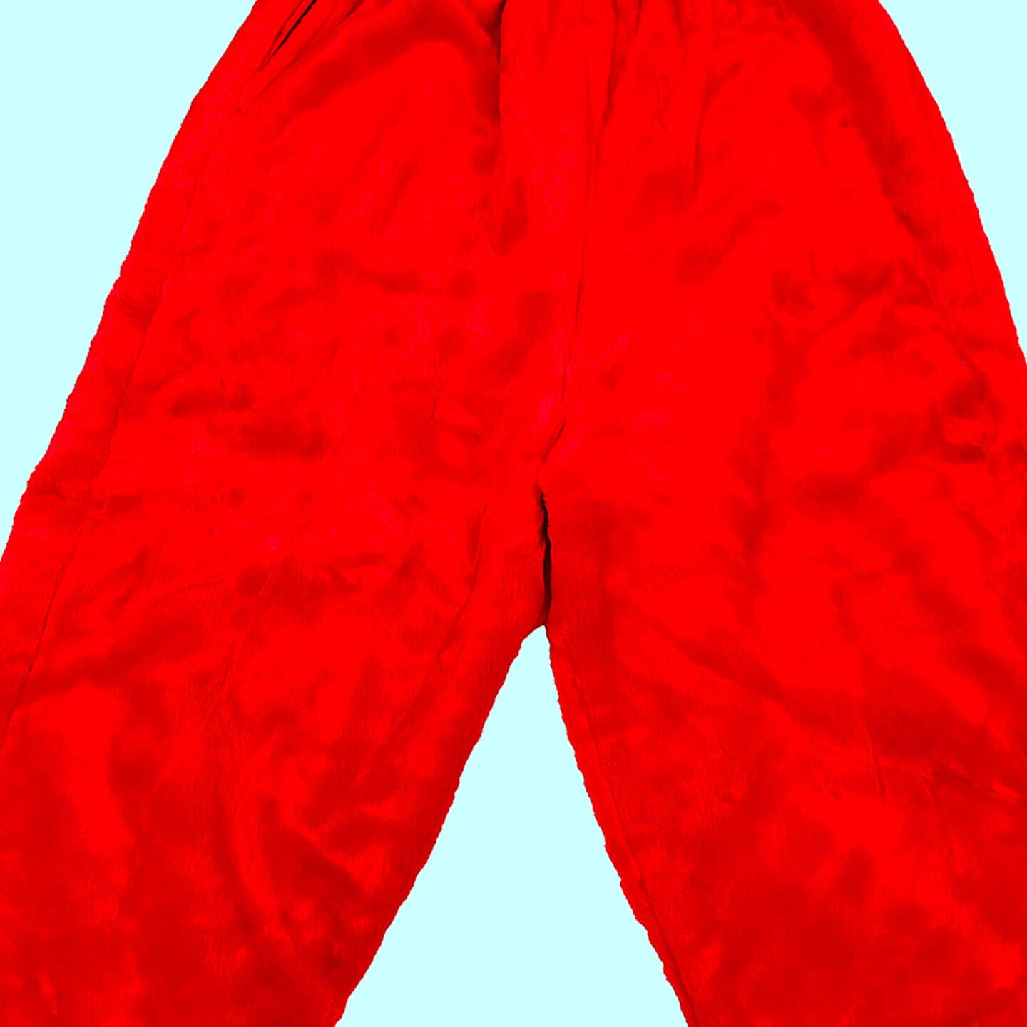 Professional Santa Pants in Deluxe Red Plush with Elastic Waist and Side Pockets Replacement Option