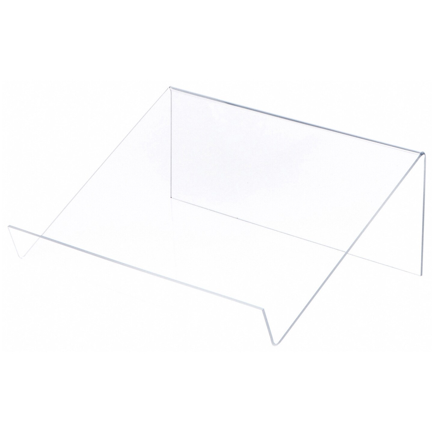 Plymor Clear Acrylic Slightly Elevated Book Display Stand with 1.5" Ledge, 12" W x 9" D x 4.5" H