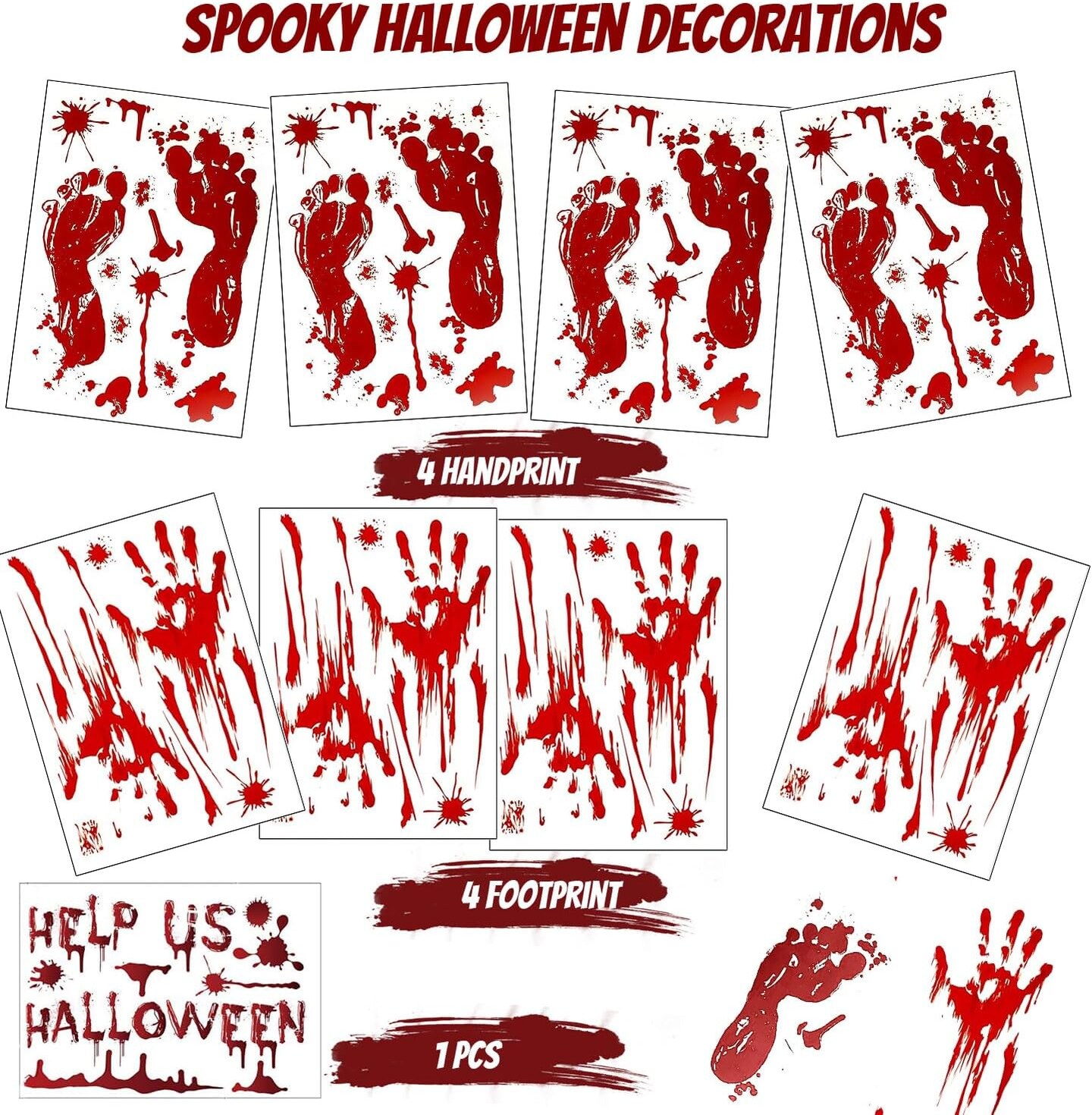 188PCS Halloween Window Clings - 9 Sheets