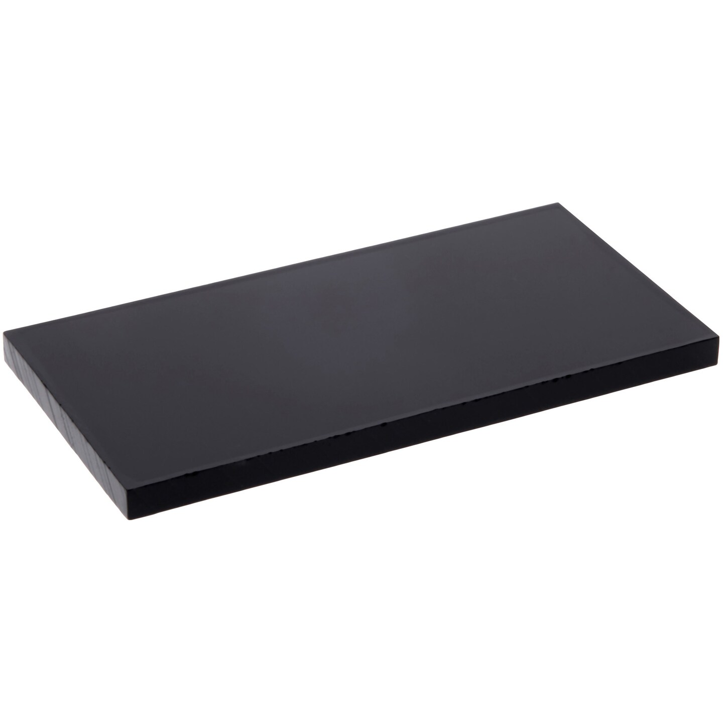 Plymor Black Acrylic Rectangular Standard-Edge Display Base, 4" W x 2" D x 0.25" H