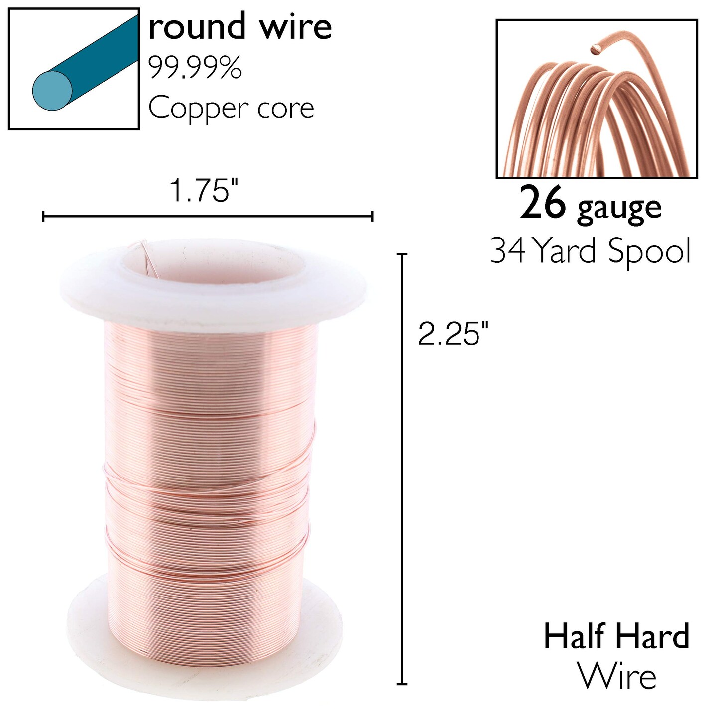 The Beadsmith Wire Elements Lacquered Tarnish-Resistant Copper Wire