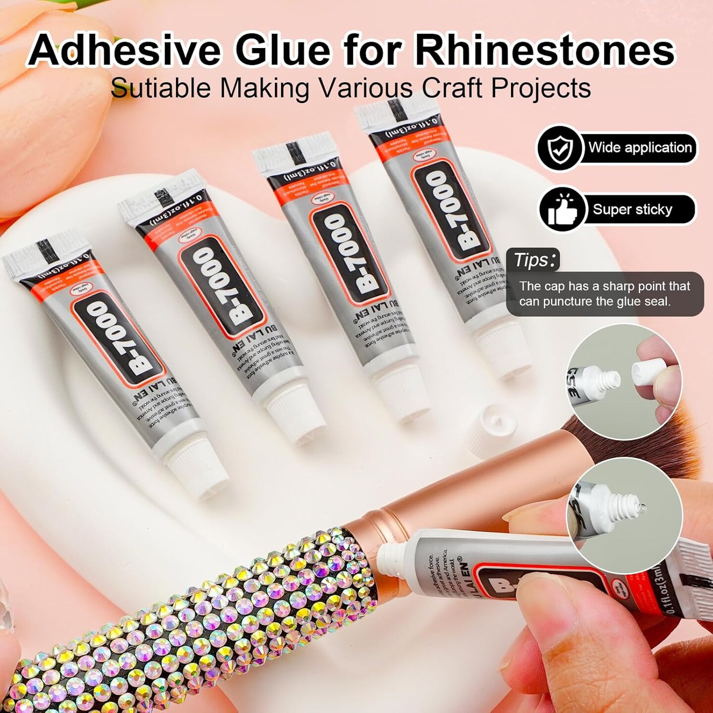 25000Pcs Resin Jelly Flatback Rhinestones with Glue and Tools - Clear