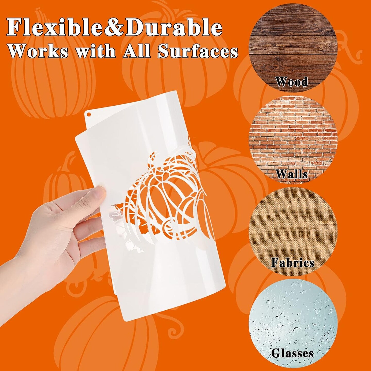 9 Pieces Fall Pumpkin Stencil for Painting Reusable