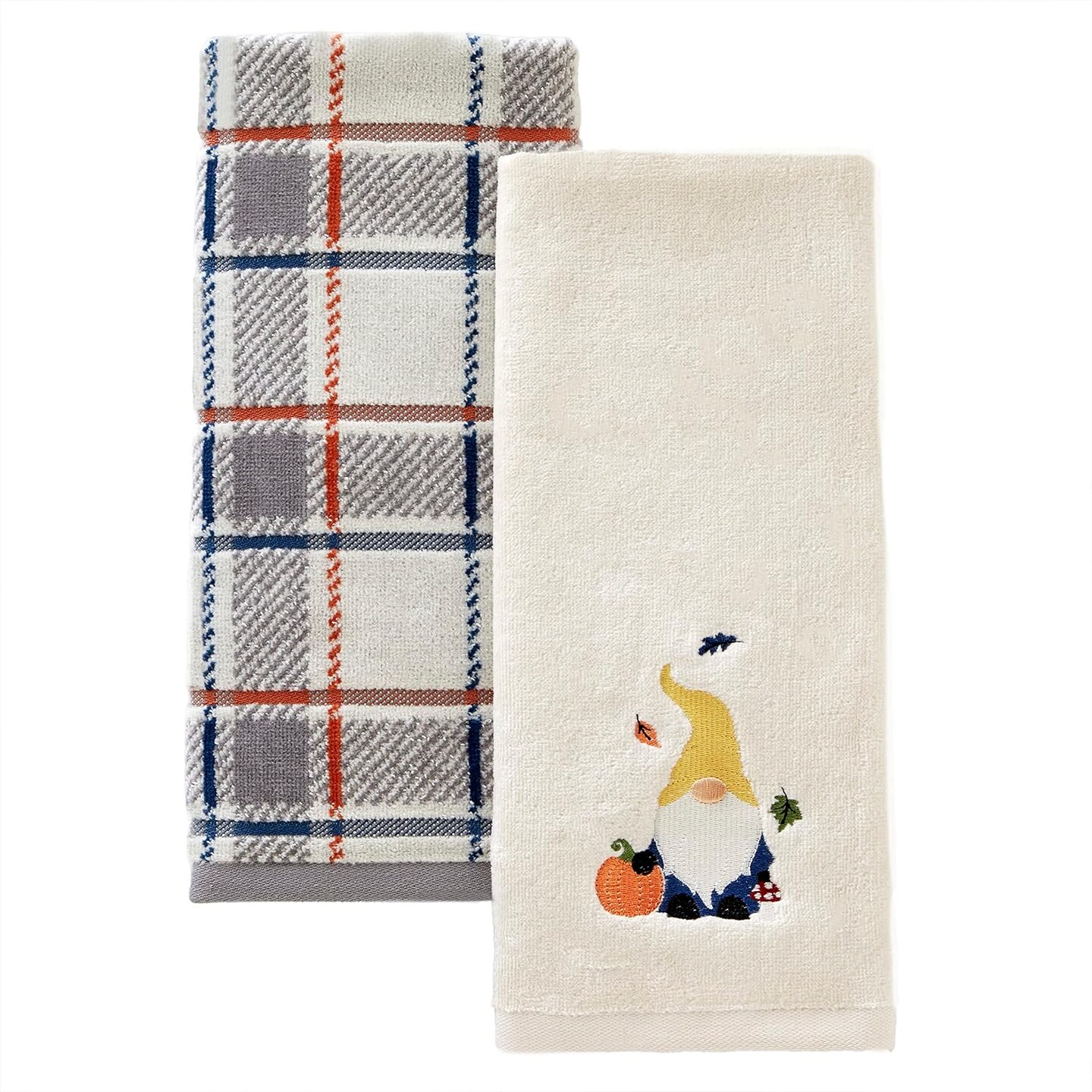 Autumn Fall Harvest Gnome Hand Towels Set of 2, 100% Cotton