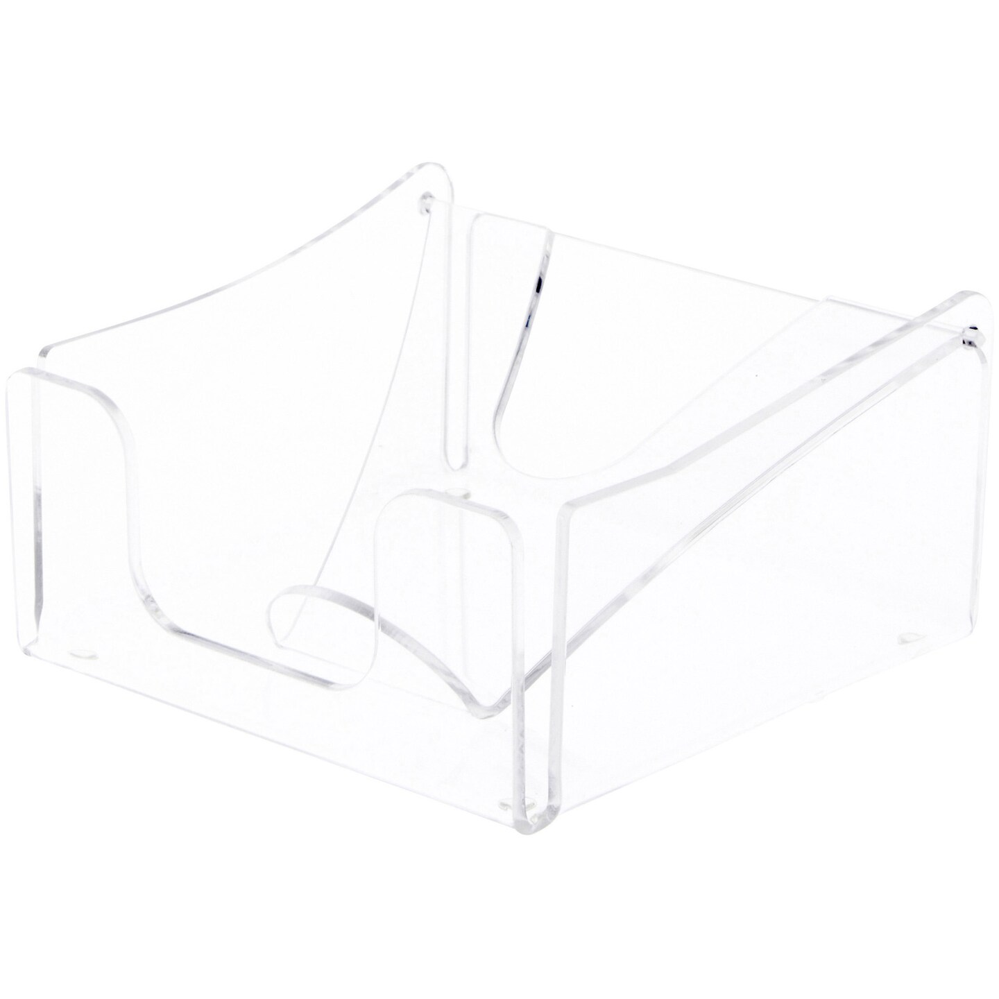 Plymor Clear Acrylic Pinch-Style Napkin Holder, 2.875" H x 5.5" W x 5.75" D (Holds 5" Square Napkins)
