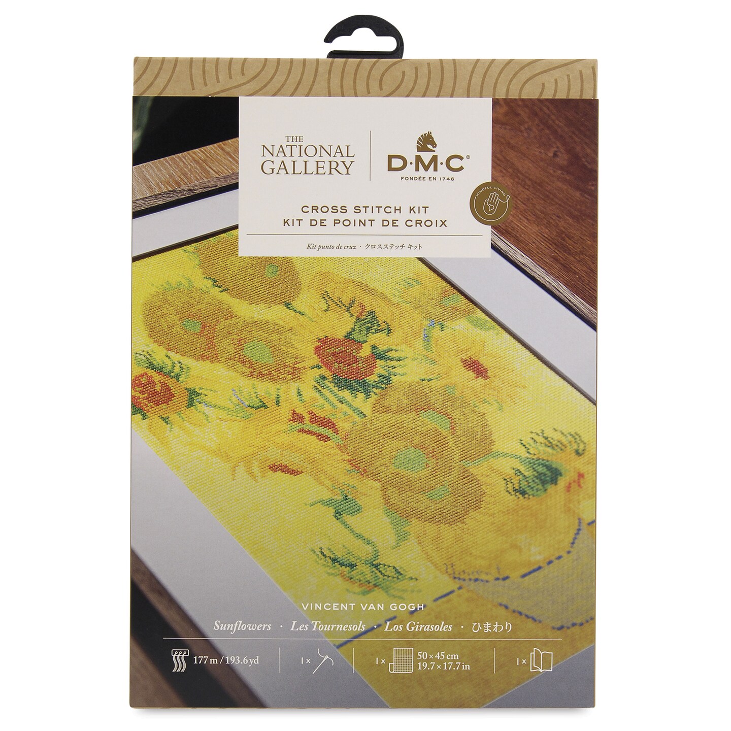 DMC The Museum Collection Cross Stitch Kit - &#x201C;Sunflowers&#x201D; by Vincent van Gogh, The National Gallery
