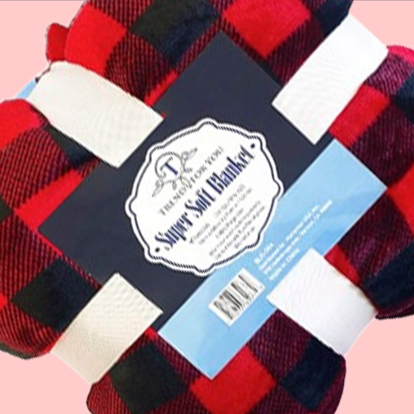 50x60&#x22; Checkered Red &#x26; Black Sherpa Throw Blanket Coral Fleece Front