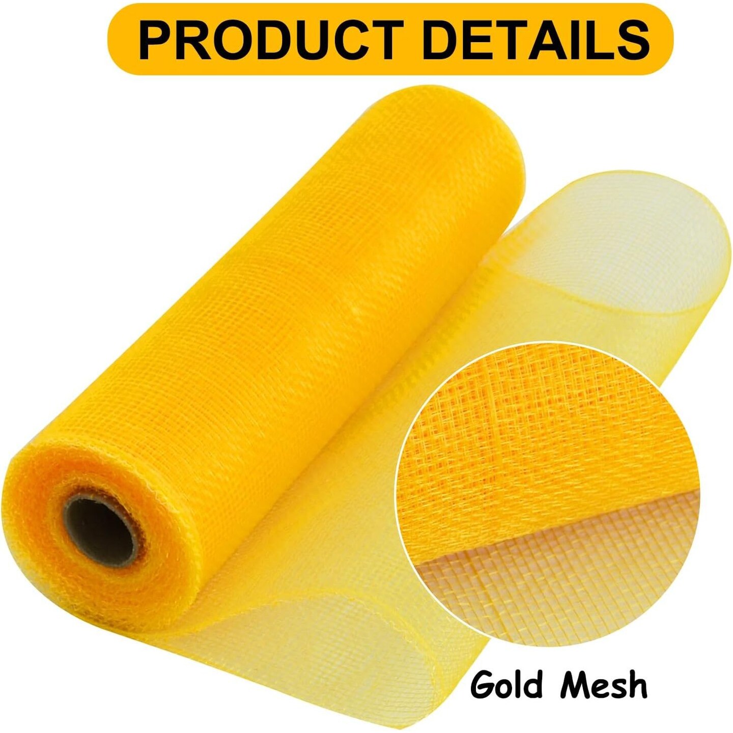 10&#x22; Two Tone Deco Mesh Ribbon: Yellow &#x26; Gold