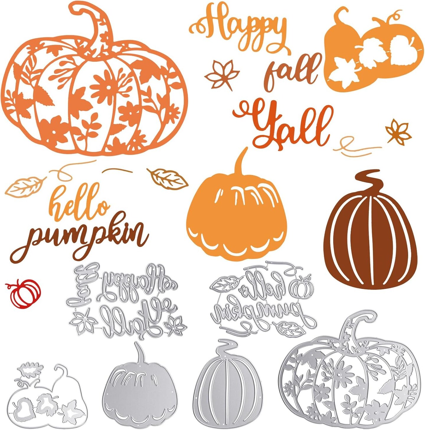 Fall Pumpkin Metal Cutting Dies for Card Making Thanksgiving Metal Cutting