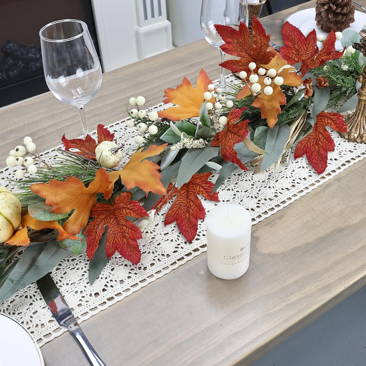 Realistic Fall Garland for Mantle Fall Decorations