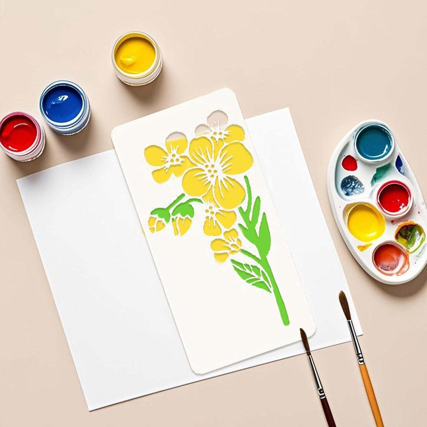 18 Reusable Flower Stencils for Painting – Large Floral Templates with Leaf & Vine Designs for Wood, DIY Crafts, Home Décor, and Furniture Art