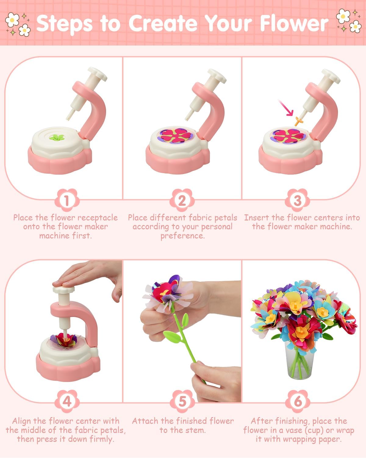 Fabric Flower Crafts Toy &#x2013; DIY Art Kit for Kids