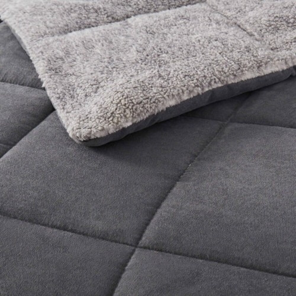 Reversible Microfiber Sherpa Comforter Set Plush Warm Bedding for Winter Nights