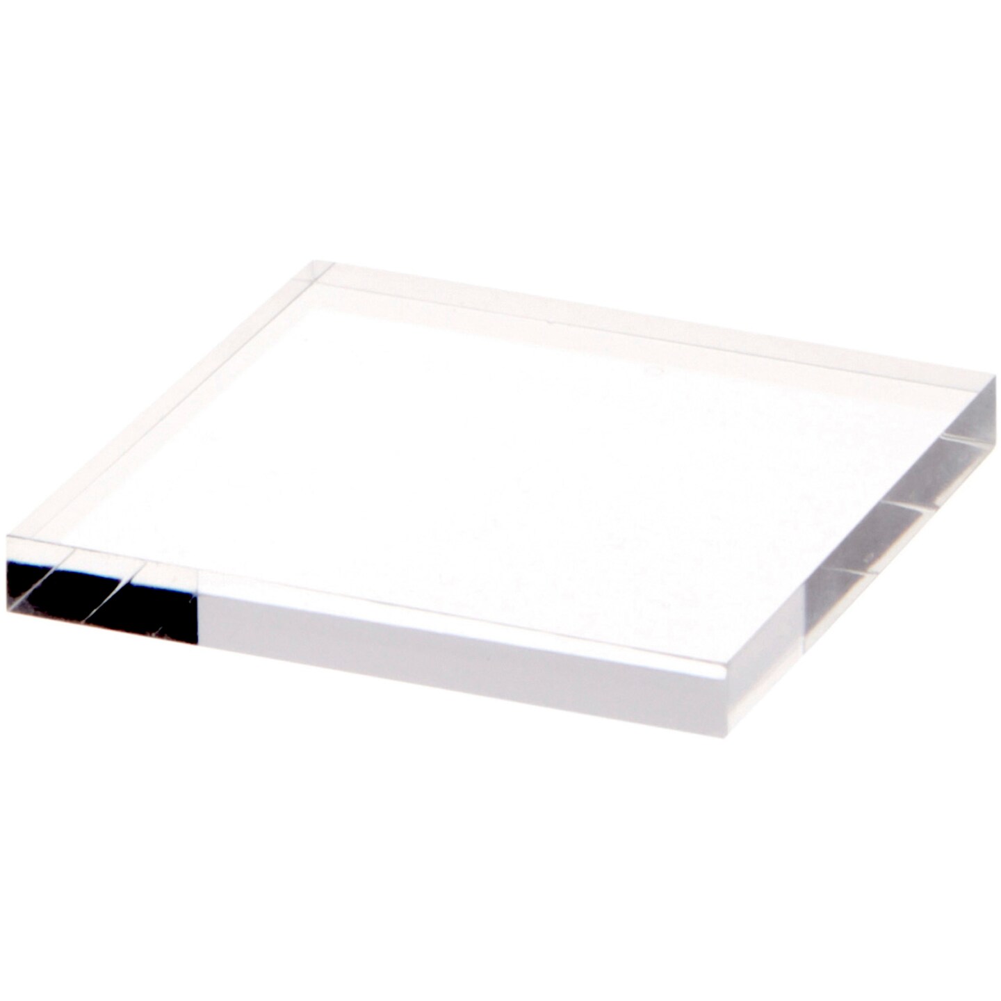 Plymor Clear Square Acrylic Display Base, 3" W x 3" D x 0.375" H
