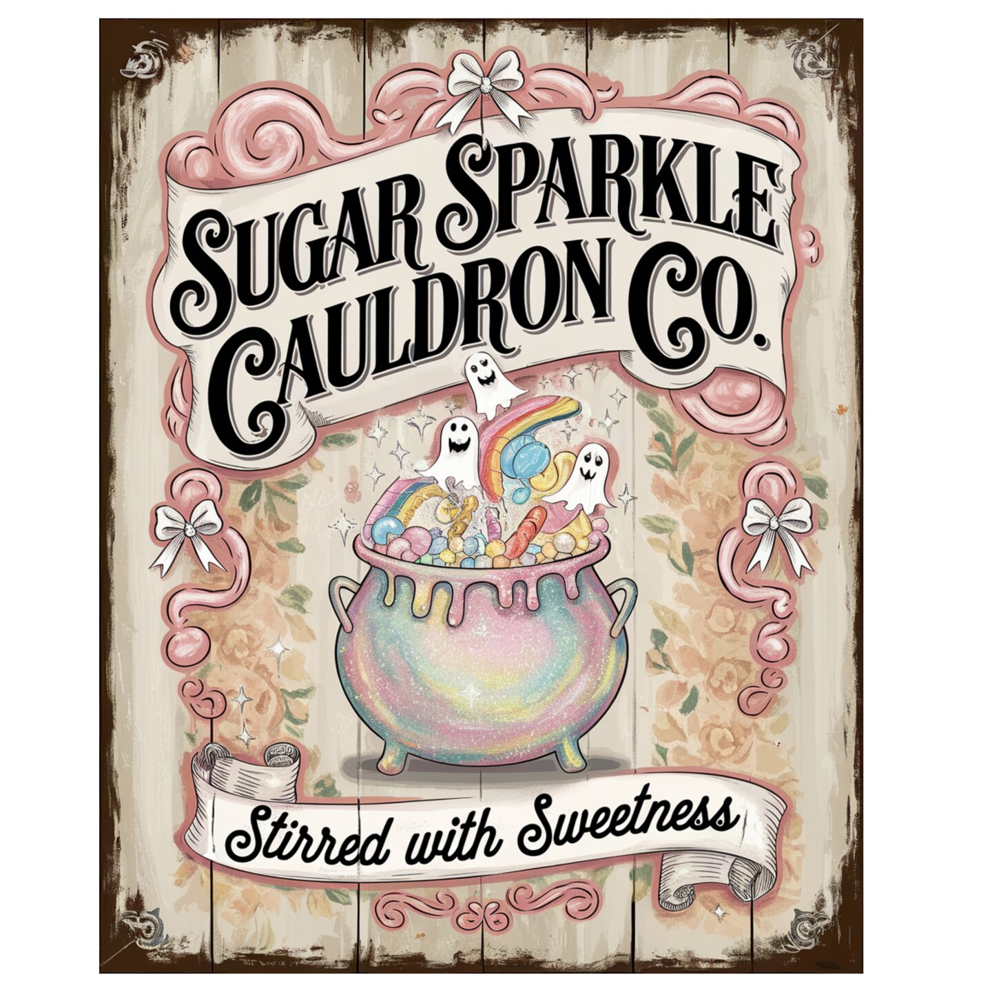 Sugar Sparkle Cauldron Co Halloween Sign
