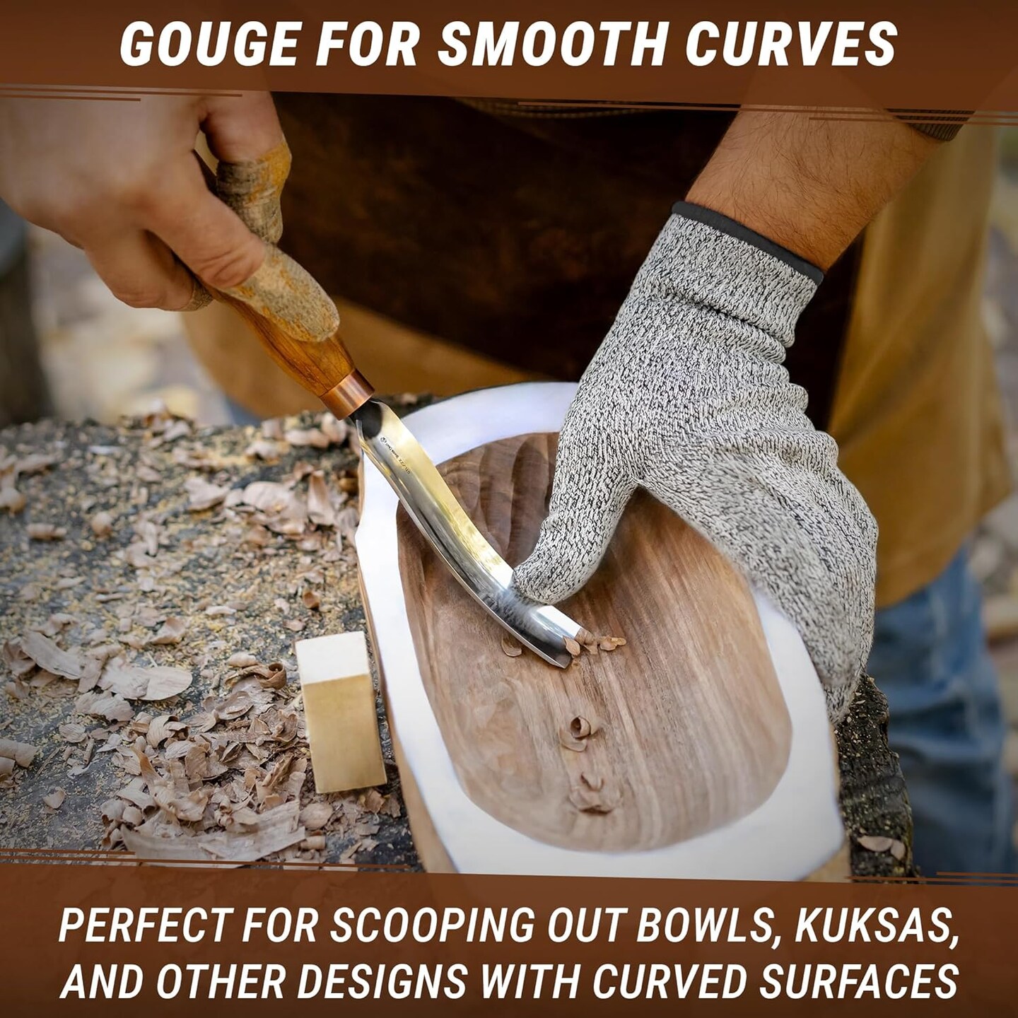 S14 Spoon Carving Kit – Wood Carving Knives & Chisels Set for Beginners (Silver)