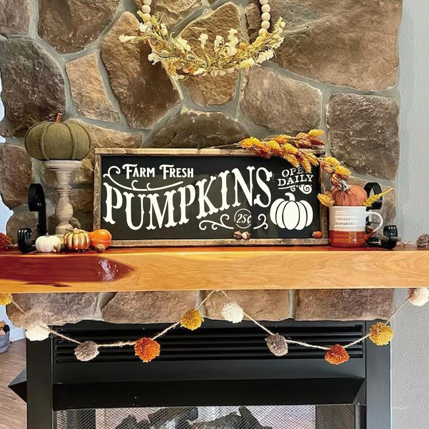 (12 Fall) - Fall Stencils for Painting on Wood Hello Pumpkin