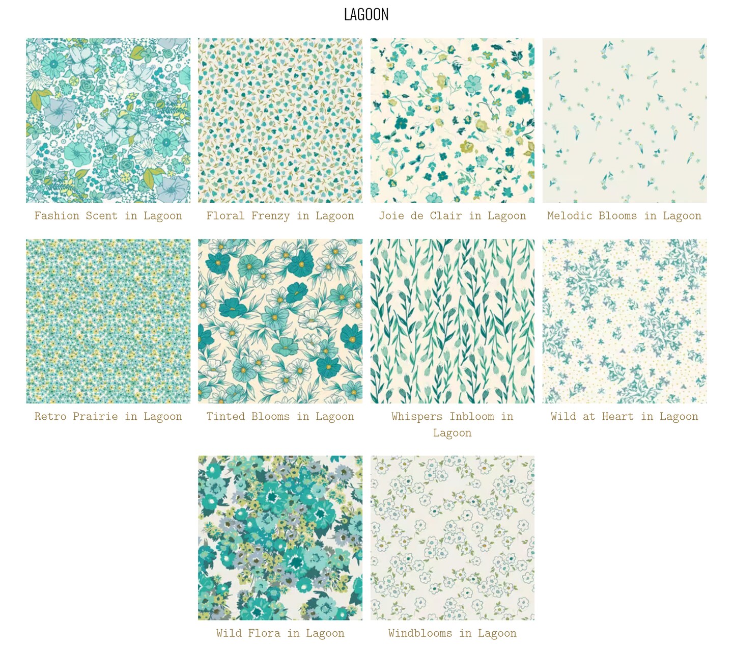 Bloomcore Fat Quarter Bundle in Lagoon by  for Art Gallery (FQWBLC3)