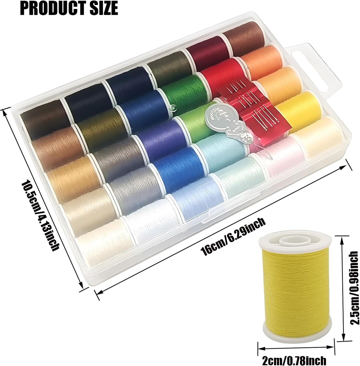 Polyester Sewing Thread Set - 30 Assorted Colors, 50 Yards per Thread Spool