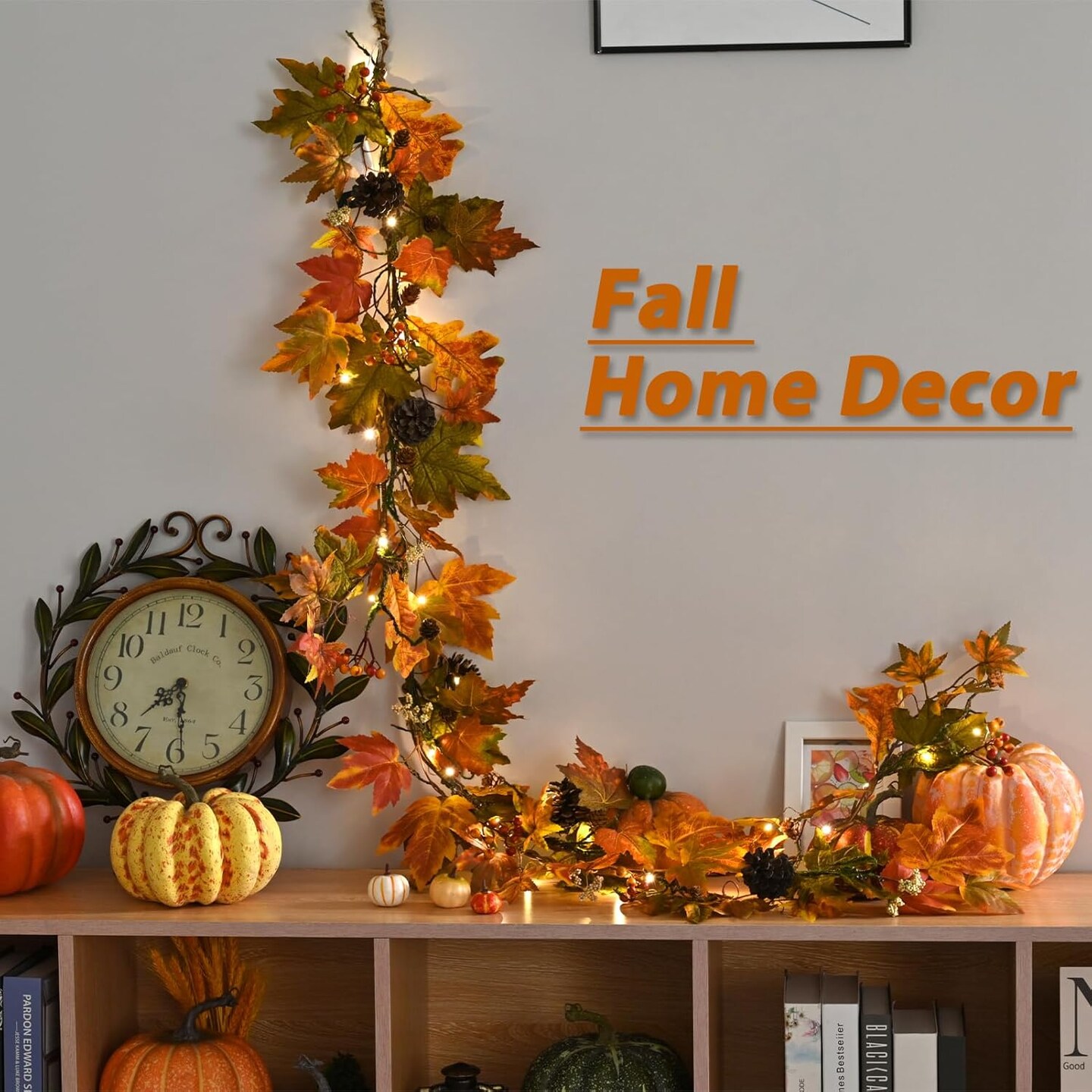 6 Ft Fall Decor Garland with Pine Cones Berries