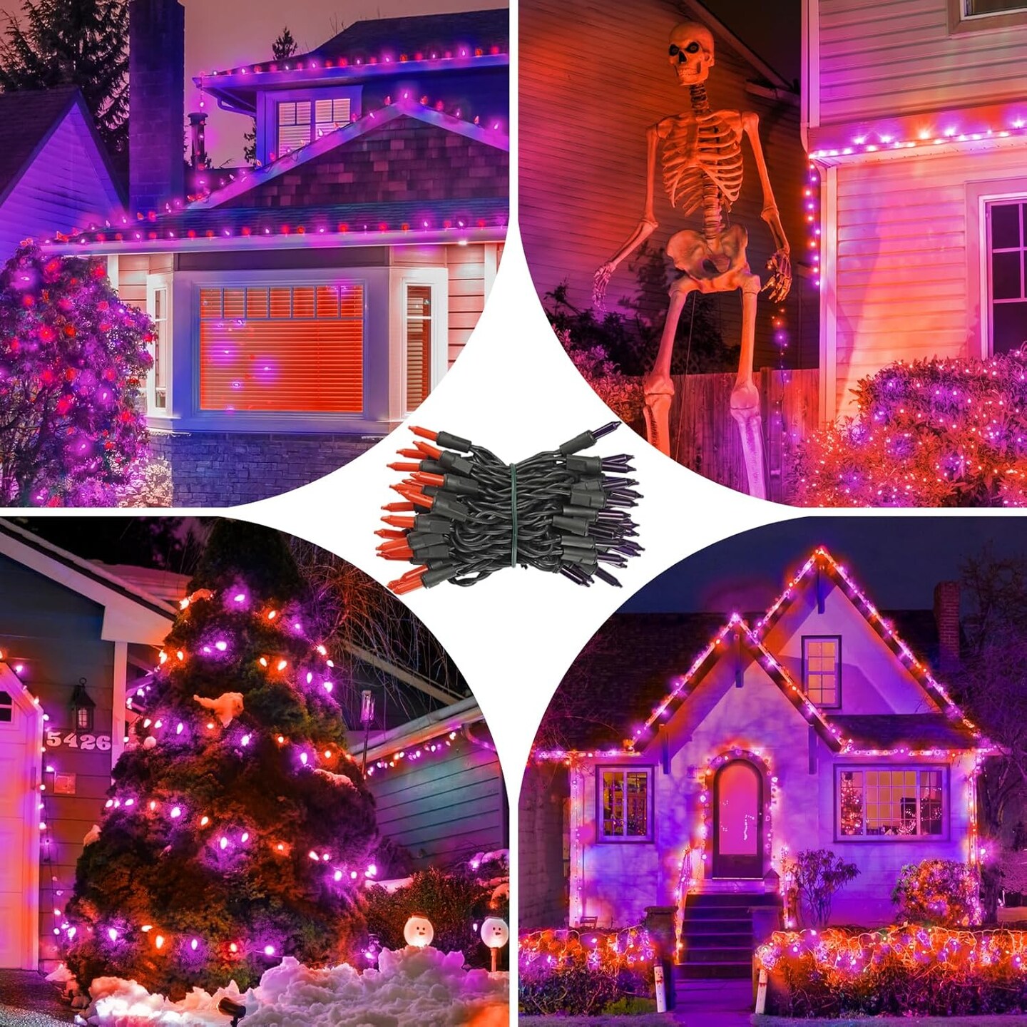 21FT Halloween Purple and Orange String Lights