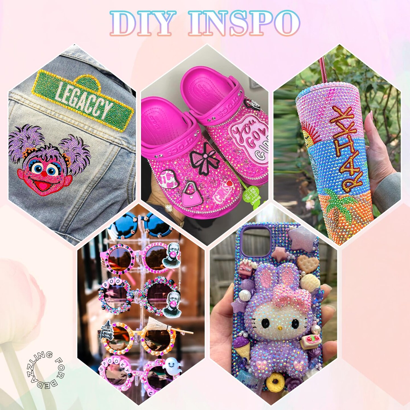 26000Pcs 3mm Flatback Resin Rhinestones with B7000 Jewelry Glue - Jelly Multicolored