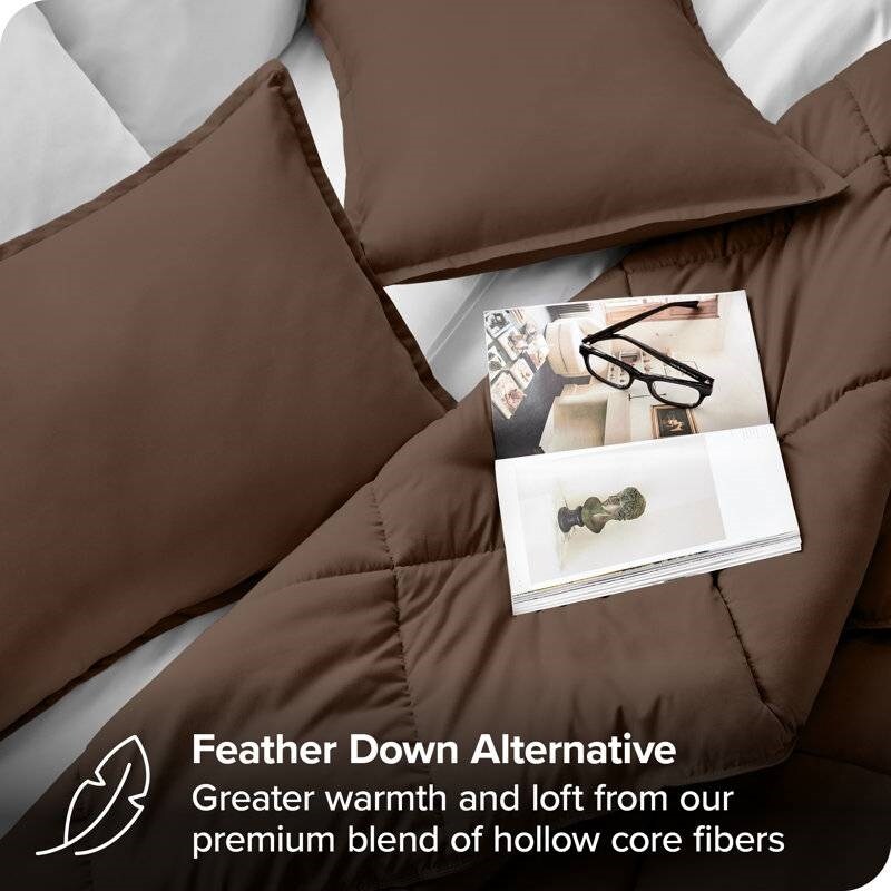 Soft Lightweight Goose Down Alternative Comforter Bedding Set with Wrinkle Resistant Breathable