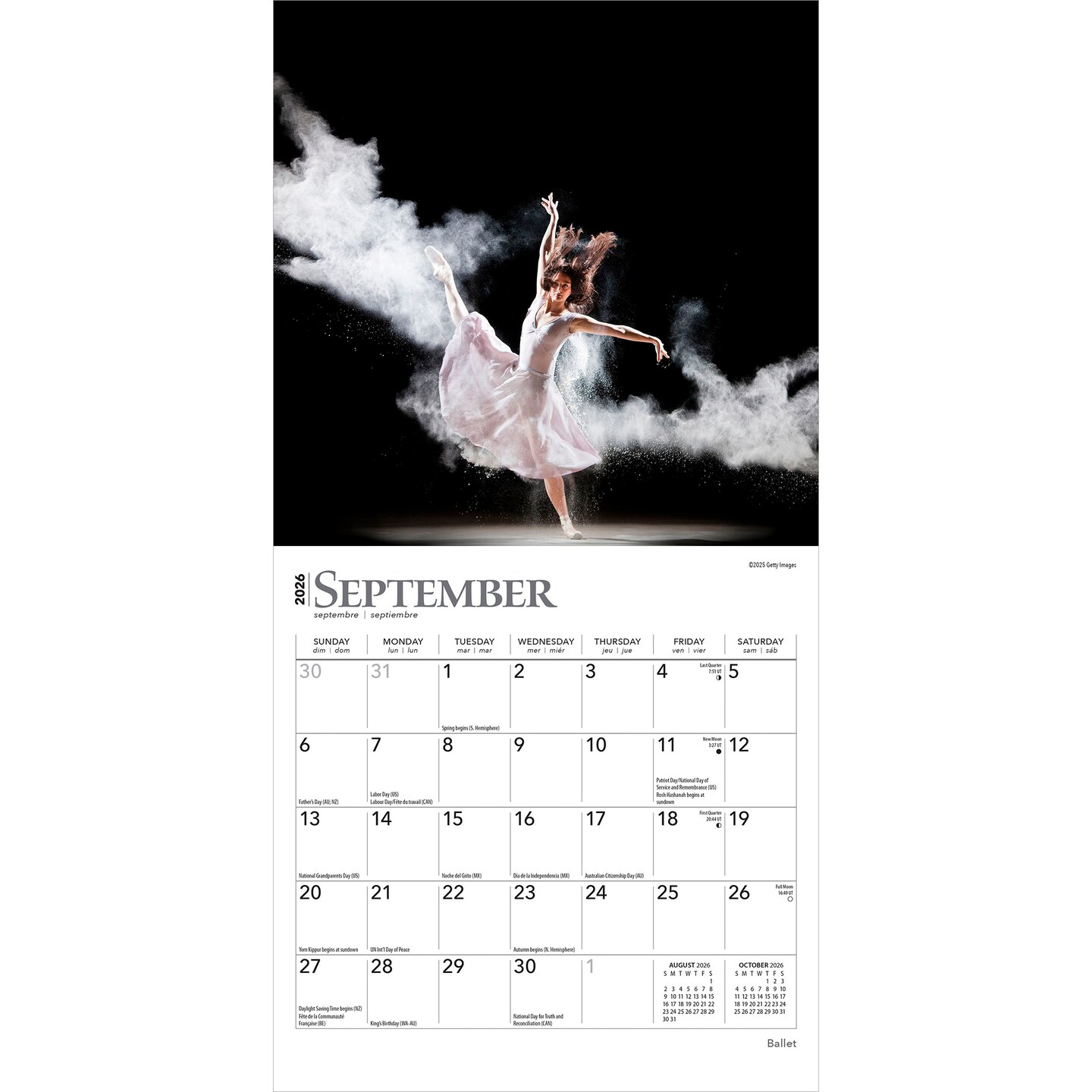 Ballet | 2026 7 x 14 Inch (Hanging) Monthly Mini Wall Calendar