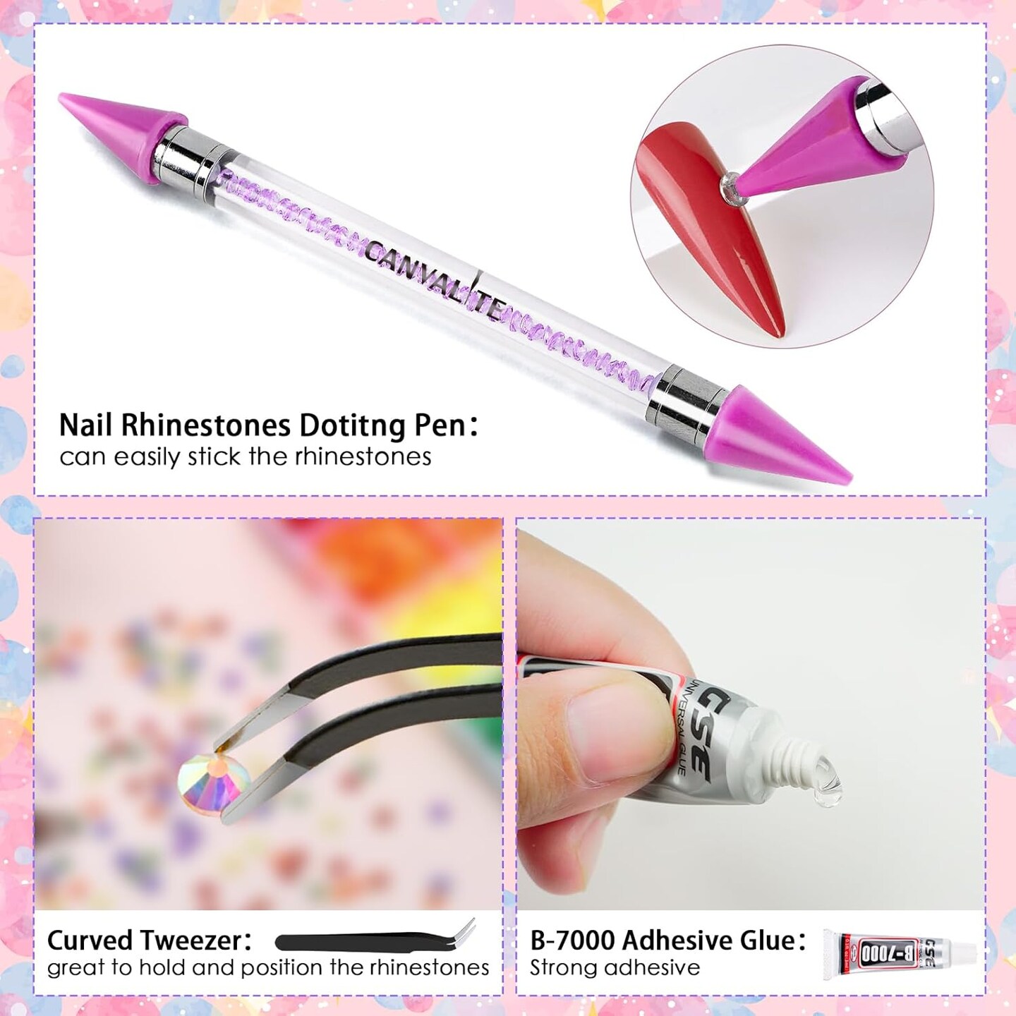 25000Pcs Resin Jelly Flatback Rhinestones with Glue and Tools - Clear