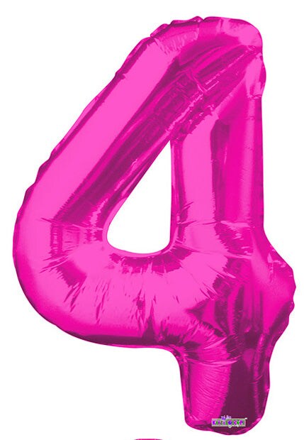 34&#x22; Numeral 4 Balloon - Pink, 1ct