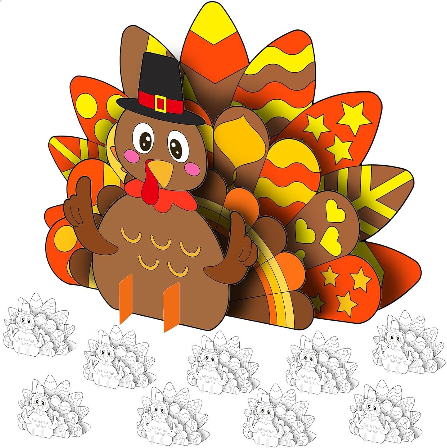 Thanksgiving Turkey Craft for Kids -10 SETS