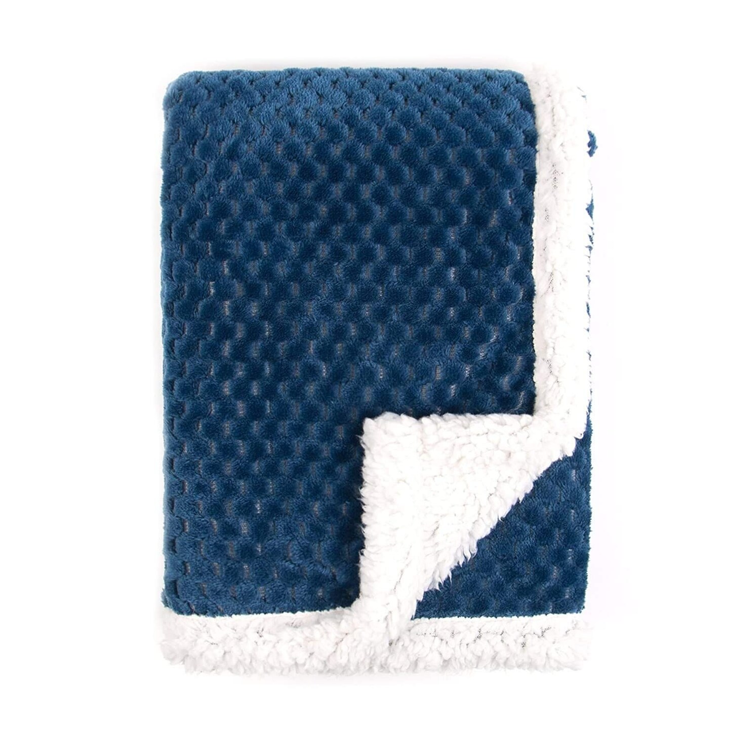 Tadpoles Popcorn Plush Sherpa Baby Blanket - Dark Blue | 30" x 40" | Made of 100% Polyester | Soft, Breathable & Durable | Ideal as a Baby Swaddle Blanket, Crib Blanket, Receiving Blanket & More
