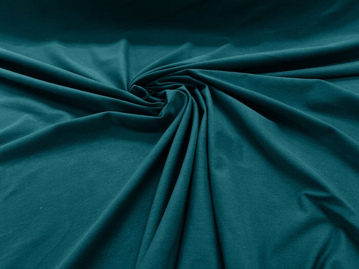 1 Yard Dark Jade Cotton Spandex Jersey Knit Rich Jade Stretch Fabric for Fashion &#x26; More 60&#x22; Width