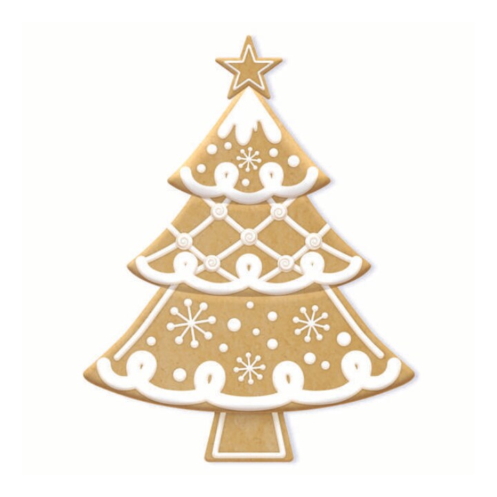 Metal Gingerbread Tree Sign &#x2013; 12.5&#x22; Embossed Christmas Decor with Icing Details-MD1661H6