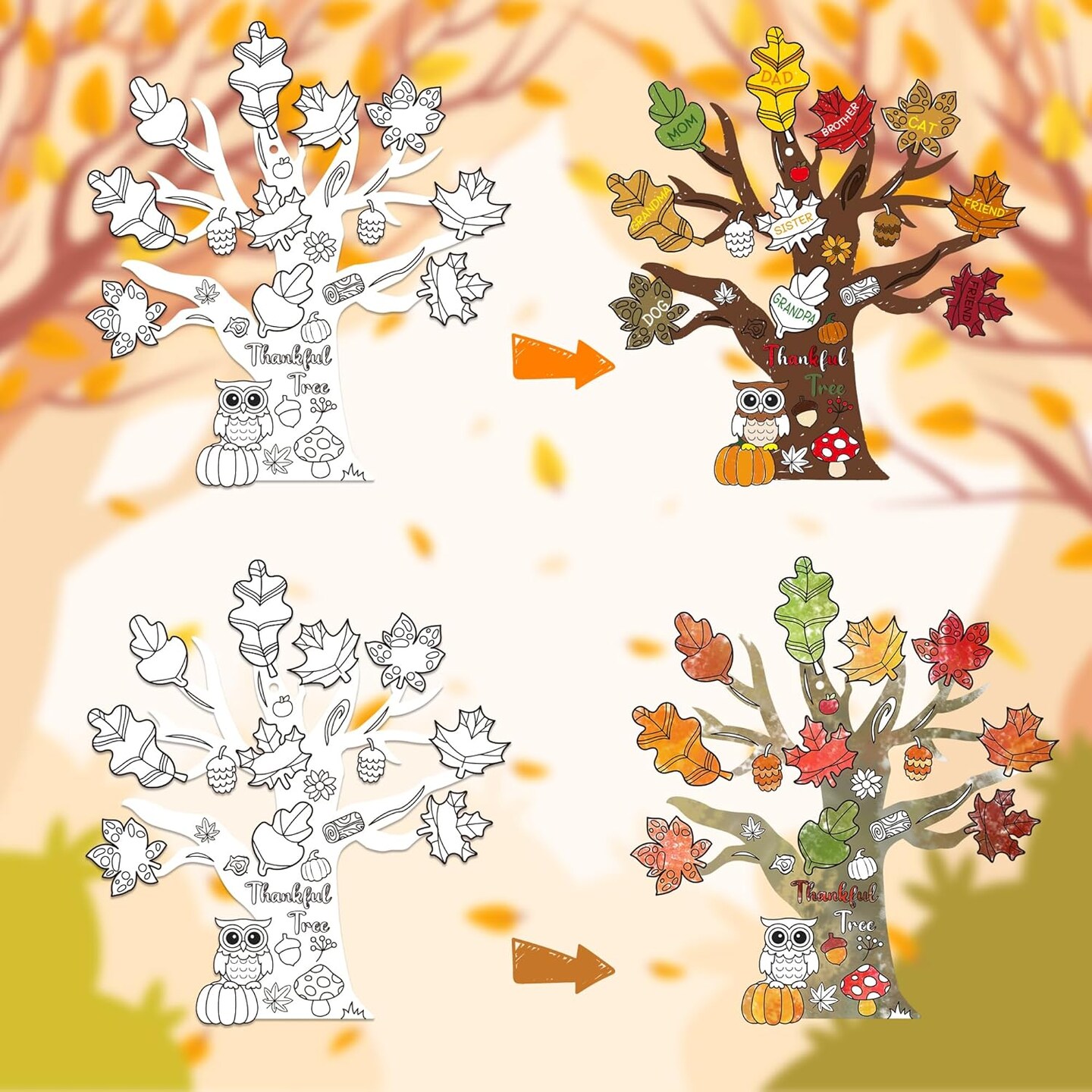 Fall Thankful Craft - 48PCS