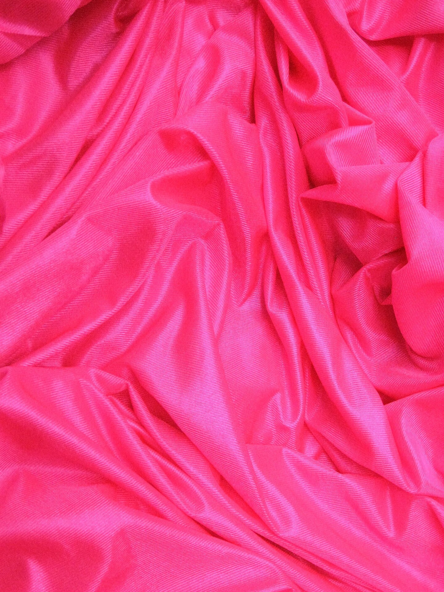1 Yard Low Stretch Neon Pink Tricot Polyester Fabric 108&#x2033;-120&#x2033; Wide