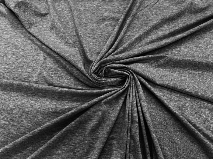 1 Yard Gray Two Tone Cotton Spandex Knit Fabric 60" Width Soft Stretchy and Lightweight