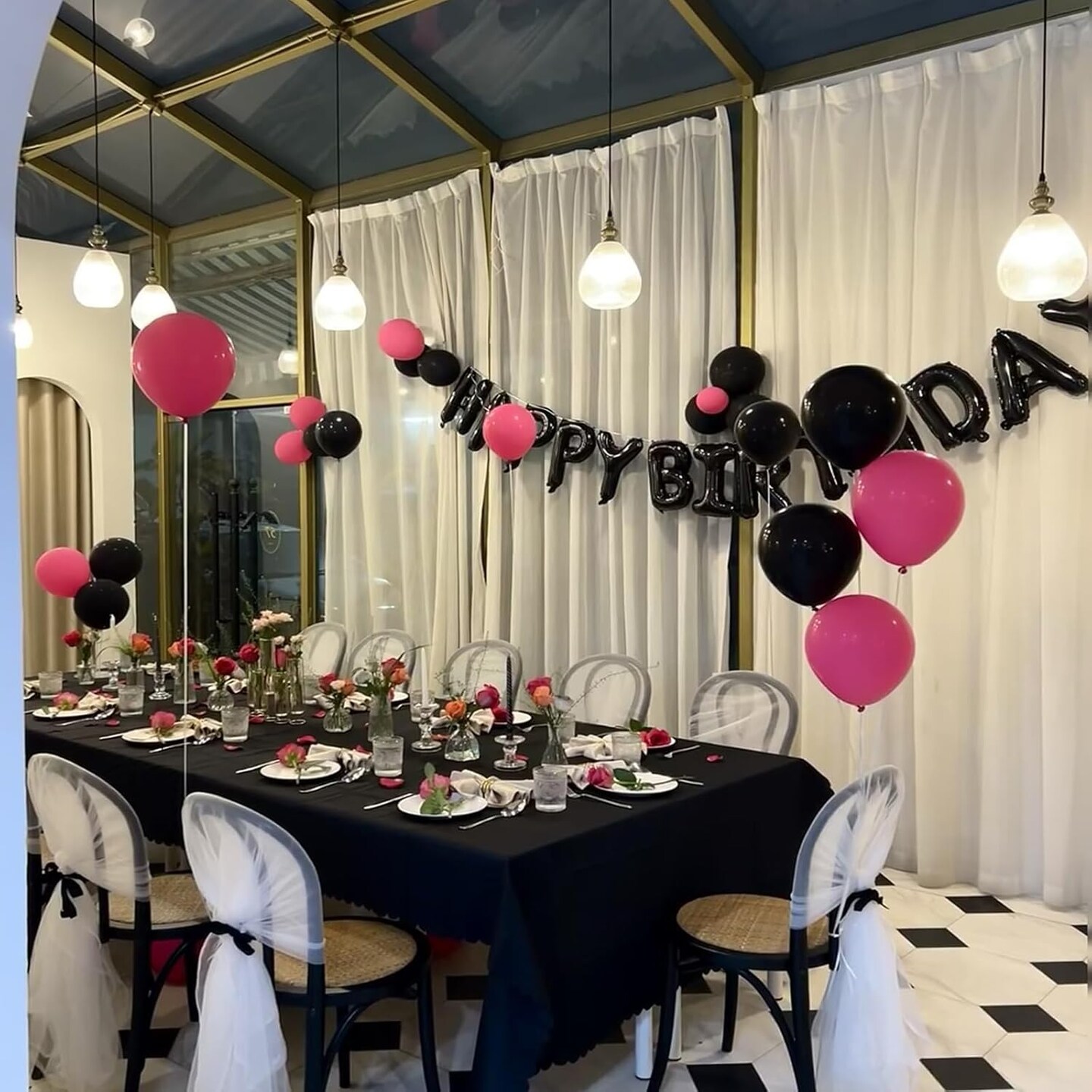 Happy Birthday Balloon Letters - Black, 16 Inch