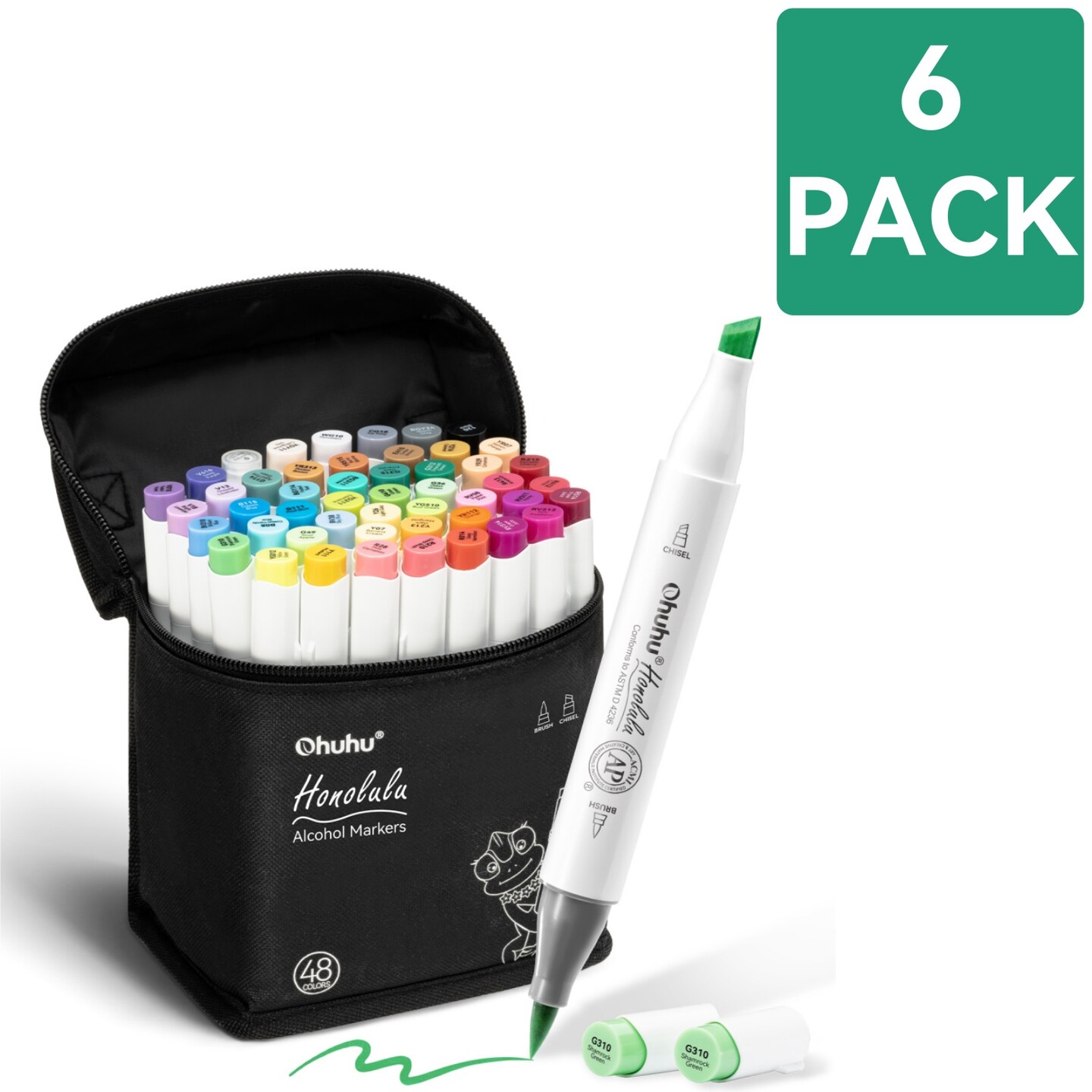 6 Packs: 48 ct. (288 total) Ohuhu Honolulu Alcohol Markers