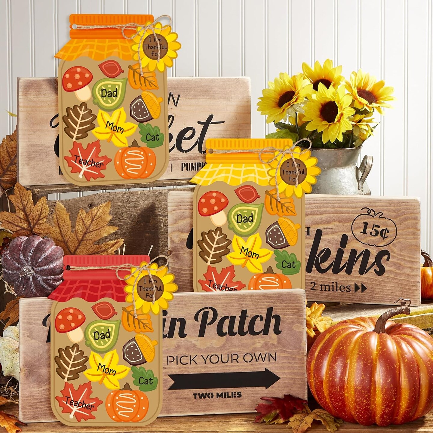 30Pcs DIY Thanksgiving Day Jar Gratitude Paper