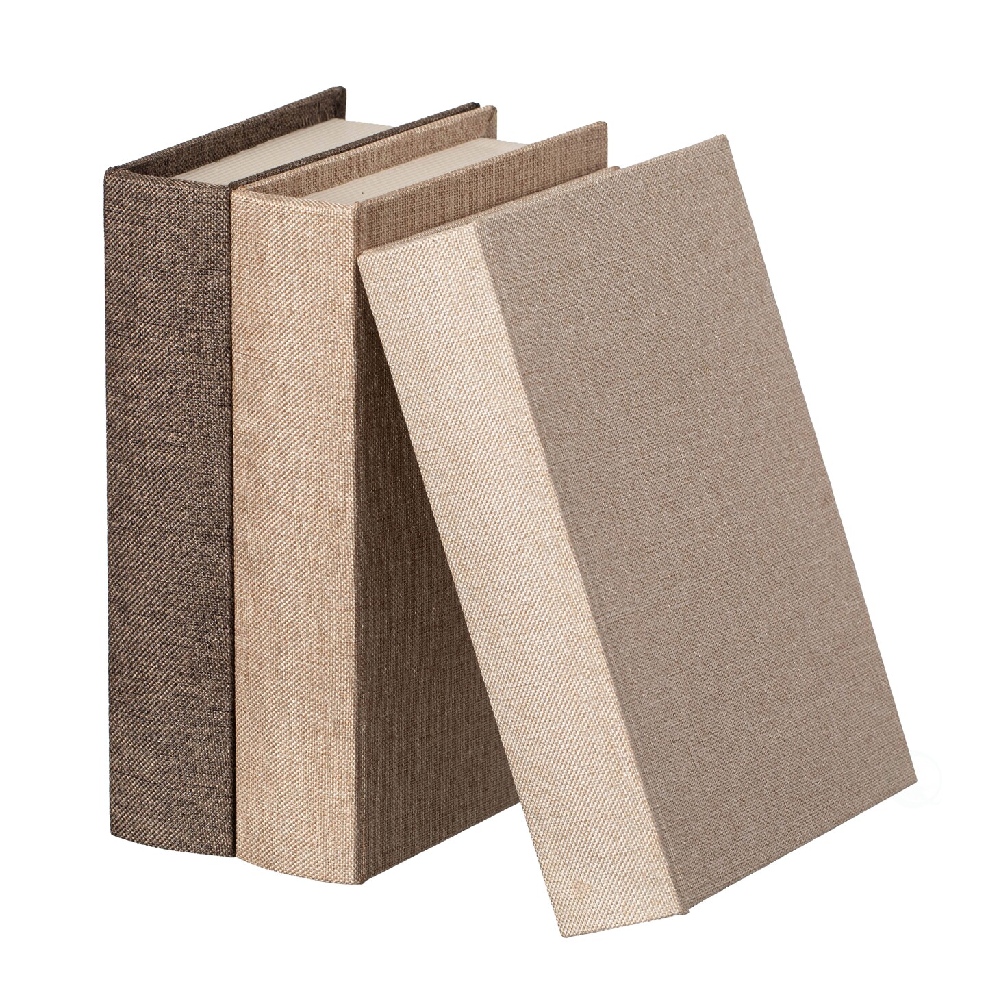 Vintiquewise 8" Classic Linen-Covered MDF Book Box Vintage-Style Decorative Storage Case for Keepsakes Jewelry Trinkets & Documents Elegant Home Decor Accent for Shelves Desks or Coffee Tables