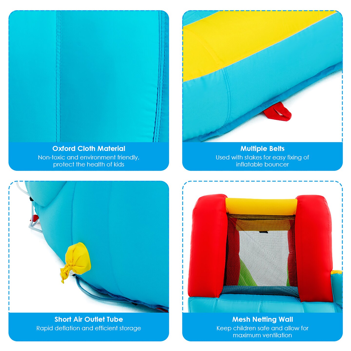 Costway Inflatable Water Slide Kids Splash Pool Bounce House without Blower
