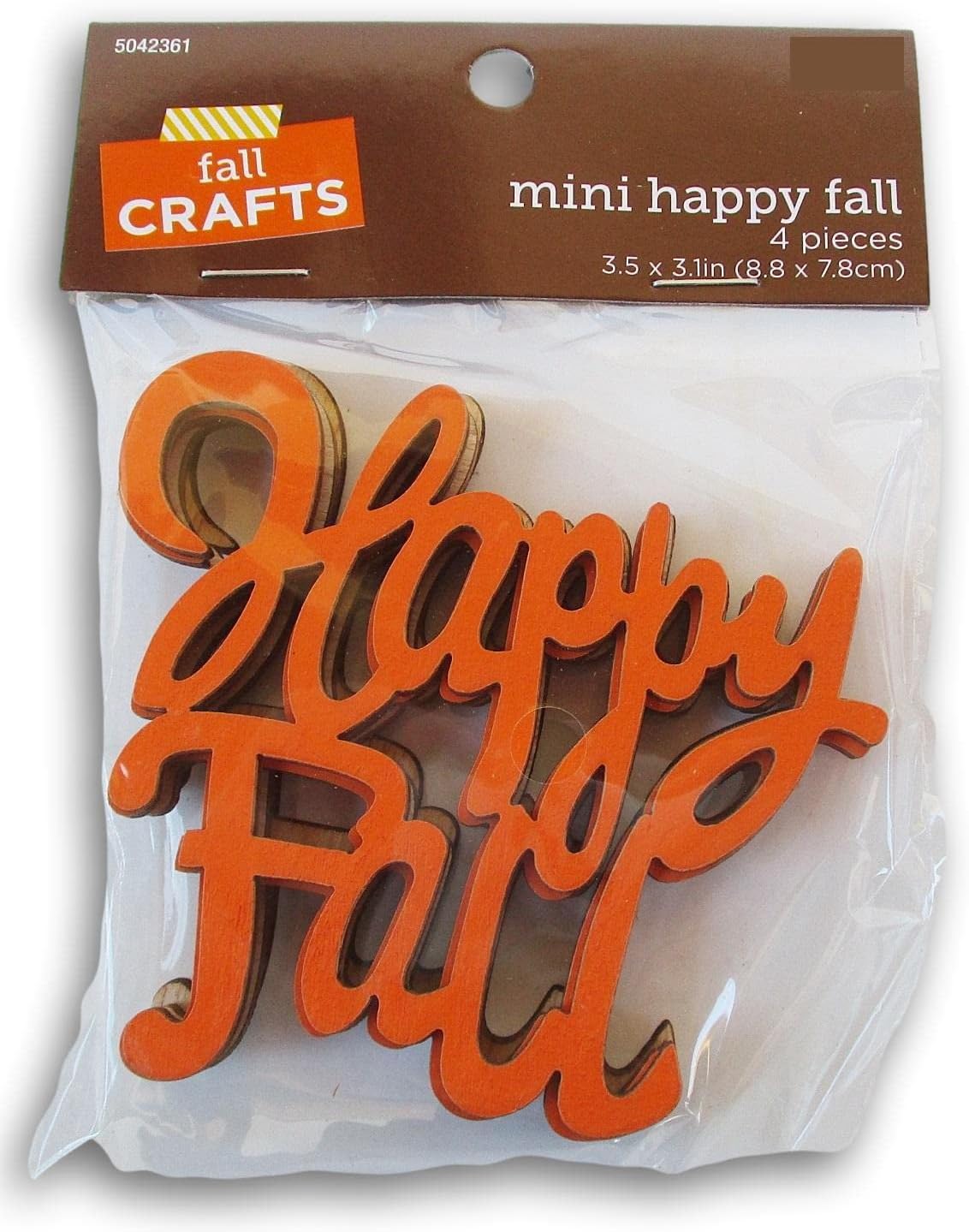 4 Pieces -Happy Fall Painted Wood Cutout Shapes
