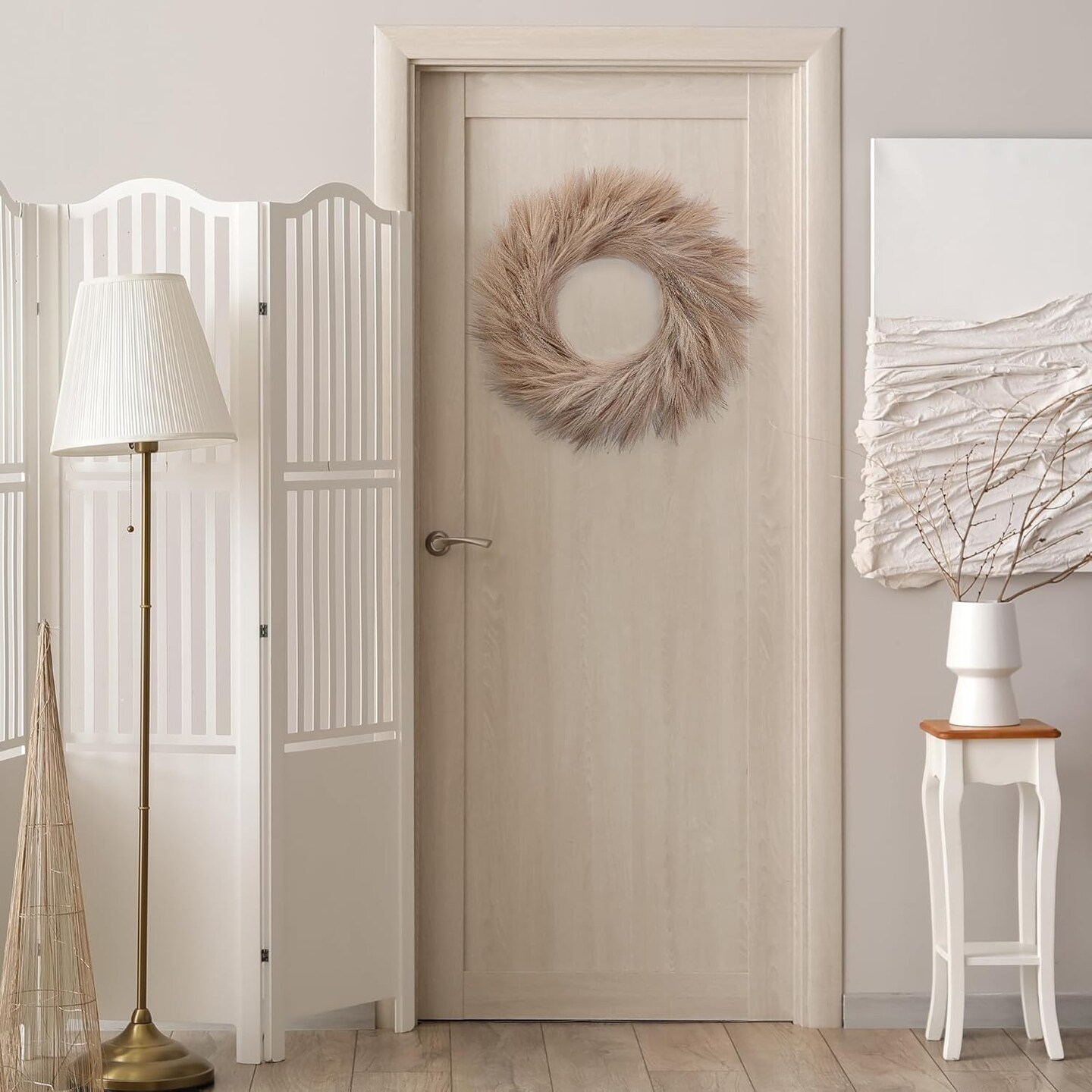 26&#x2019;&#x2019; Faux Pampas Grass Wreath