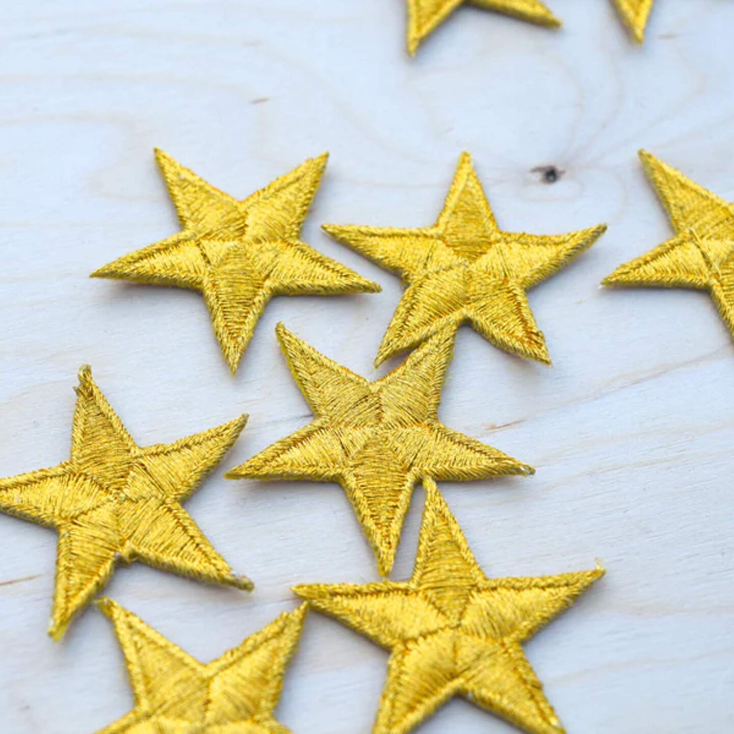 1 Dozen Gold Embroidery Star Iron On Patches for DIY Jackets Clothes Headbands Crafts
