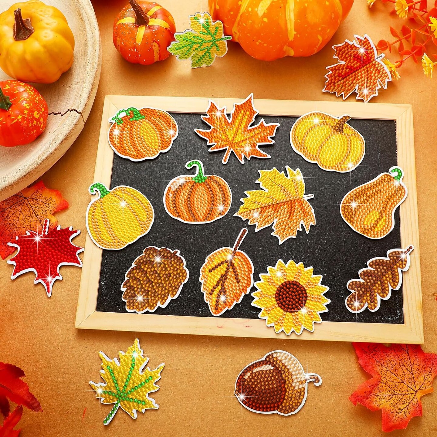 16 Pcs Diamond Painting Autumn Thanksgiving Art Kits for Adults