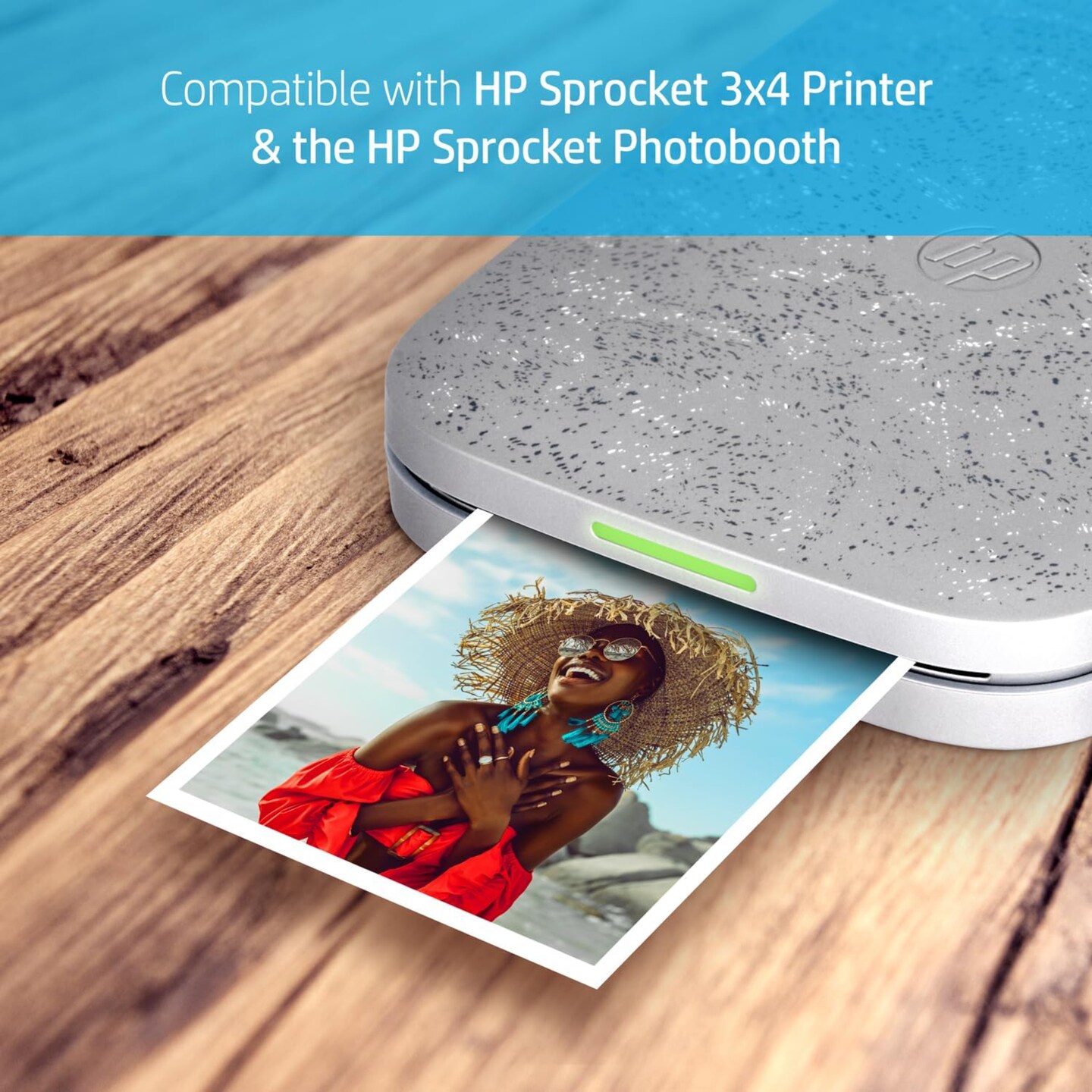 HP 3.5&#x22; x 4.25&#x22; Sticky-Backed Zink Photo Paper, Compatible w/HP Sprocket 3x4 &#x26; Photobooth