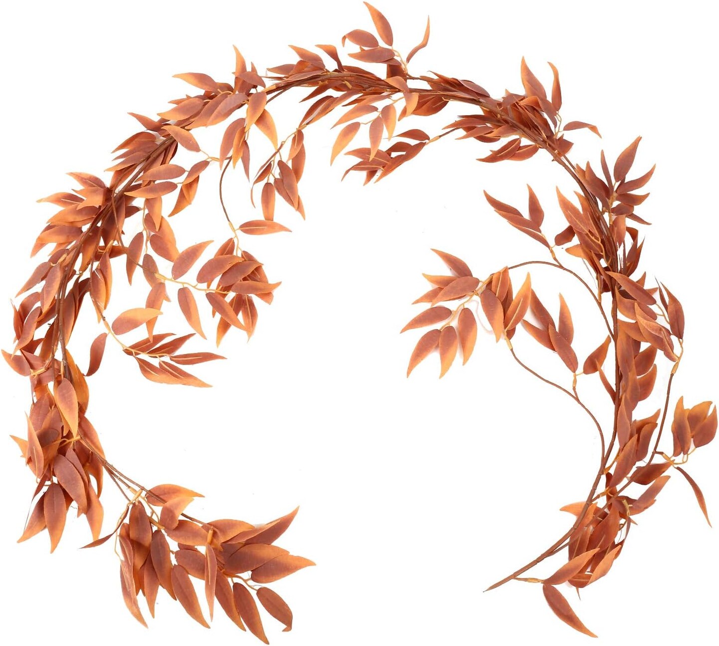 5.4ft Fall Leaves Garland – Artificial Silk Willow Vines, Greenery String for Wedding, Party, Home Decor, Wreaths, and DIY Crafts (Willow/Maple Red)
