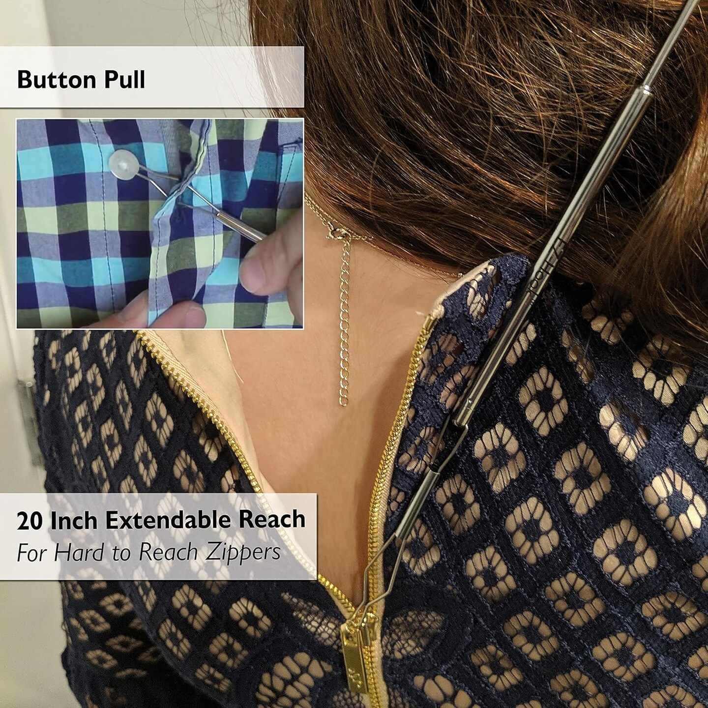 The Beadsmith EZ-Hook 3-in-1 Fastening Tool &#x2013; Bracelet Fastener, Zipper Pull &#x26; Button Looper, Jewelry Aid for One-Handed Use, Ideal for Necklaces, Bracelets &#x26; Clothing