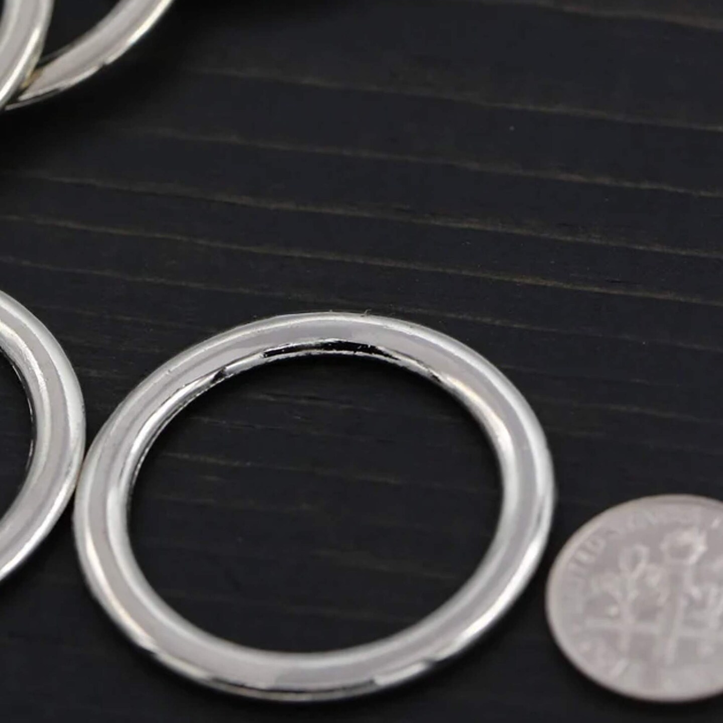 4 Pieces 1 Inch Silver Metal Rings Durable Nickel Rings for Purse Hardware
